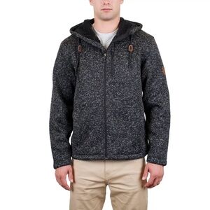 Rugged Elements Mens Sherpa Lined Full Zip Mountain Fleece Hoodie Jacket M black